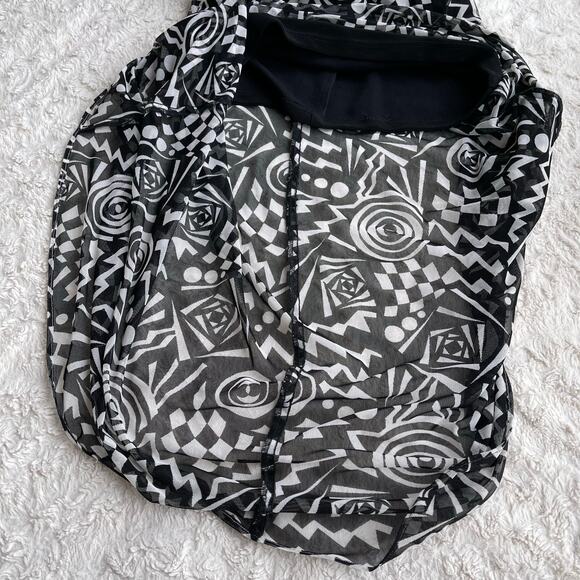 Cache geometric mesh maxi dress sheer Tadashi vintage 90s prom formal cocktail S - Picture 10 of 15